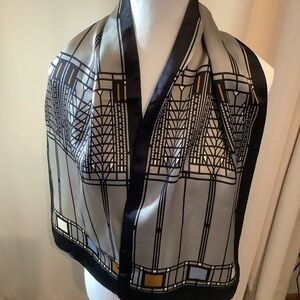 Vintage Frank Lloyd Wright Silk Scarf for Fine Arts Museum of San Francisco